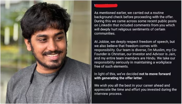 Mumbai founder cancels job offer over candidate's religious comments, sparks debate