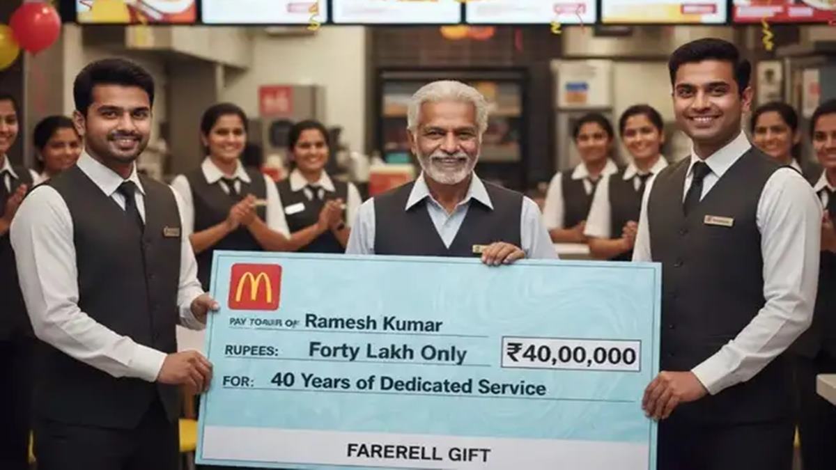 Indian-origin employee gets limo ride, and Rs 35 lakh cheque as farewell gift for 40 years of service at McDonald’s outlet