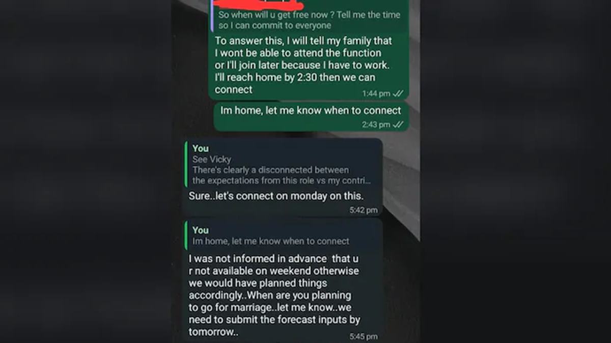 Manager gets angry over unavailability of employee on weekend, demands work on Sunday