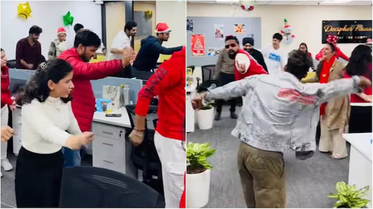 Santa hats, office desks and FA9LA beats, Gurugram workplace dance goes viral