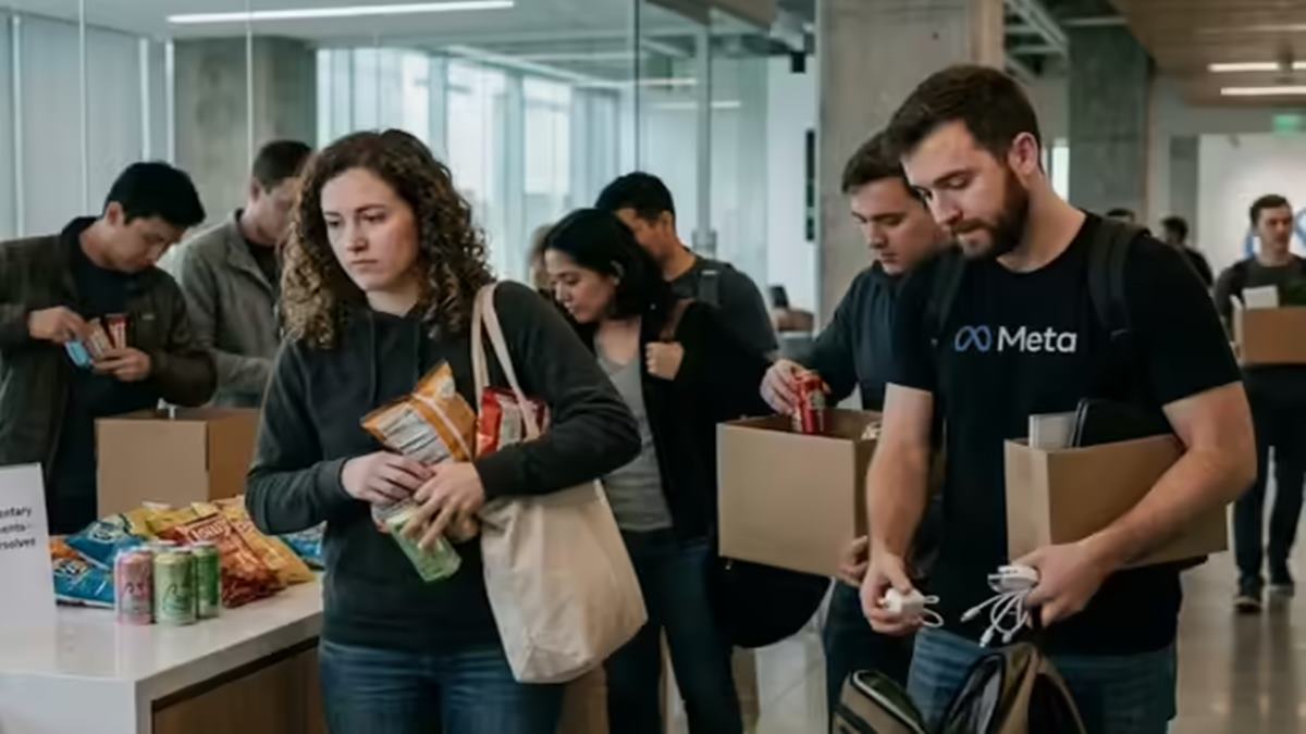 Meta layoffs trigger panic as employees stuff bags with free snacks, drinks and chargers, says ex-employee