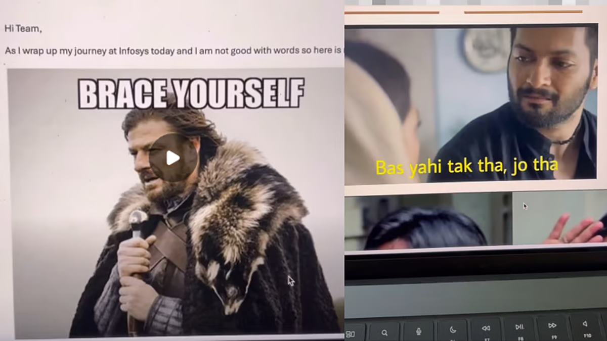 'Bas yahi tak tha, jo tha': Infosys employee's meme-filled goodbye email leaves netizens in splits