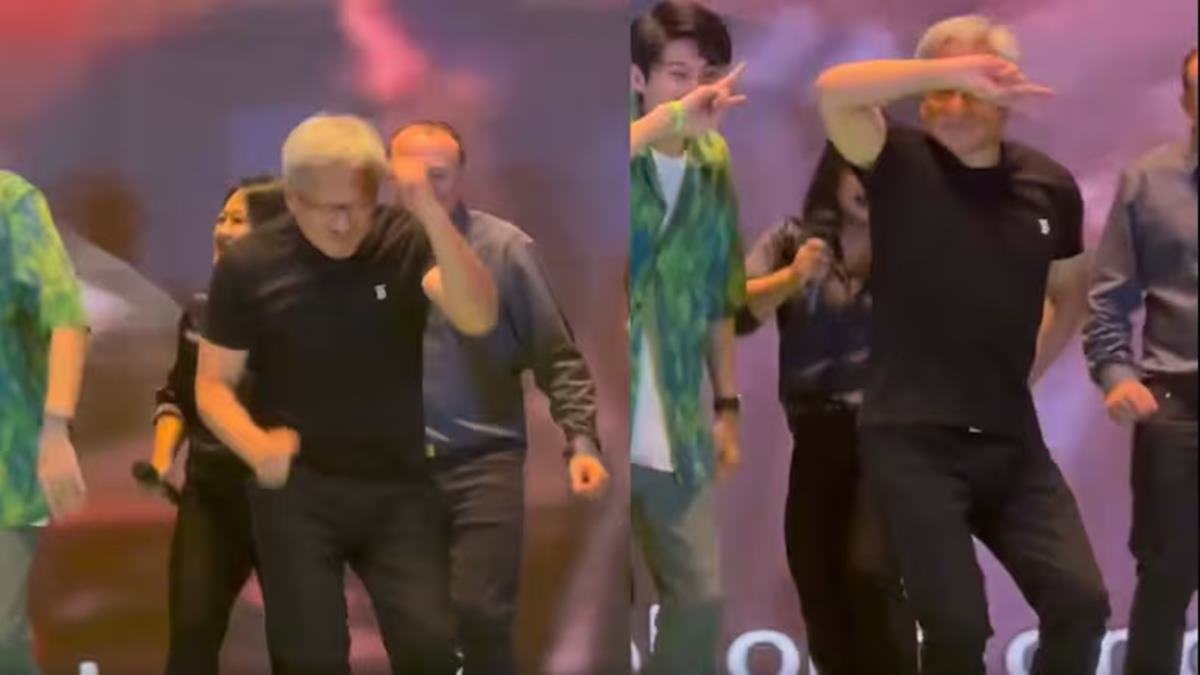 Jensen Huang goes viral for dancing on stage at Nvidia Employee Event in Taipei