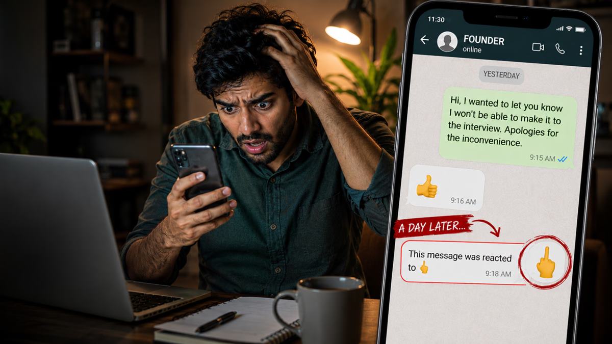 'Weirdest Internship Experience': Startup Founder Responds With Middle-Finger Emoji After Candidate Declines Interview